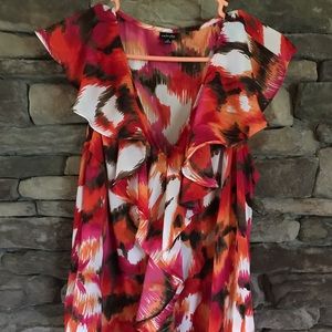 rafaella 1x Womens Multicolor Blouse